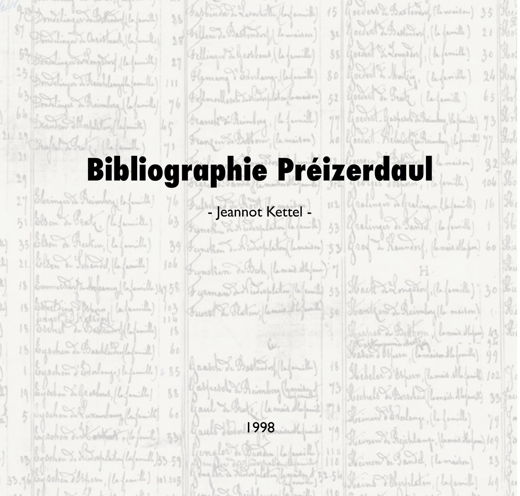 Bibliographie Préizerdaul